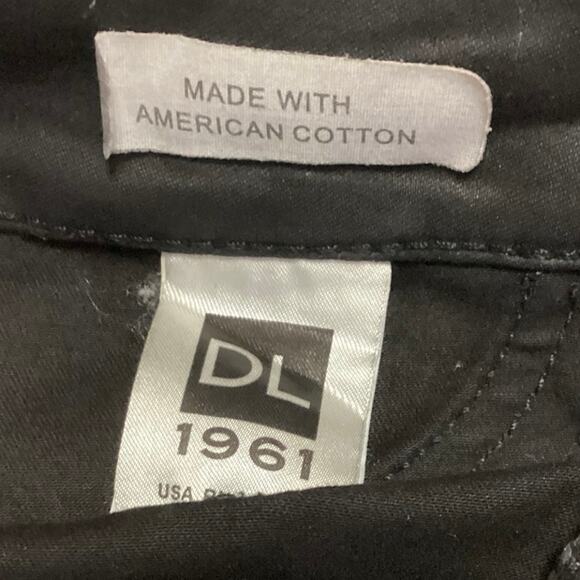 DL1961 x Jessica Alba Black No. 1 Trimtone Skinny Leg Coated Jeans Pants Sz 30 - Picture 6 of 7